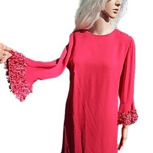 1960s mini-dress with hand-ruffled ribbons and sequins ... so mod; bust to 38